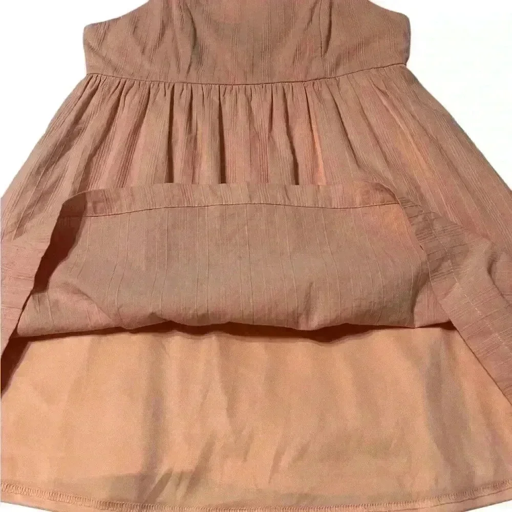 Altar’d State Women’s size Large Sleeveless pink Dress/ pockets/ tie straps/ zip - Picture 10 of 12